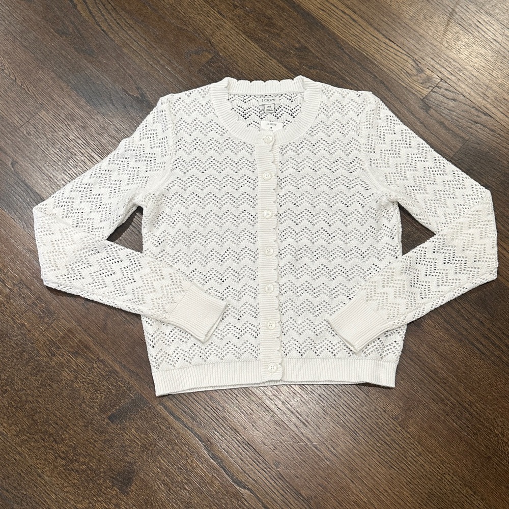 J. Crew White Knit Cardigan